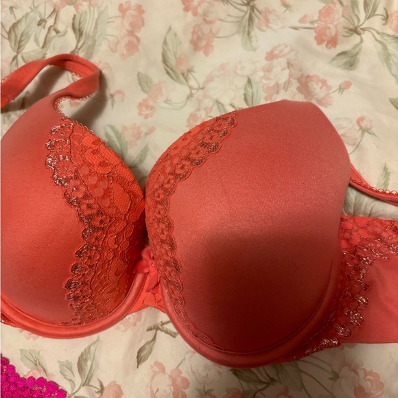 Victoria Secret lace push up bras orange, light green, pink colour 34C - Picture 7 of 8